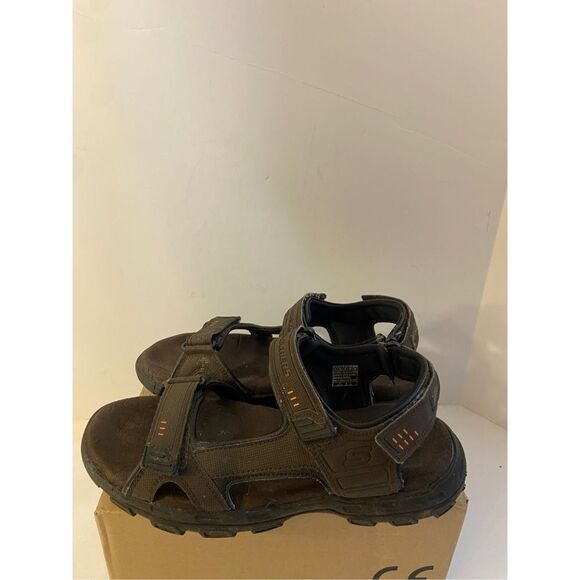 Skechers sandals men’s 11 memory foam relaxed fit brown sn# 64487 - Picture 1 of 5